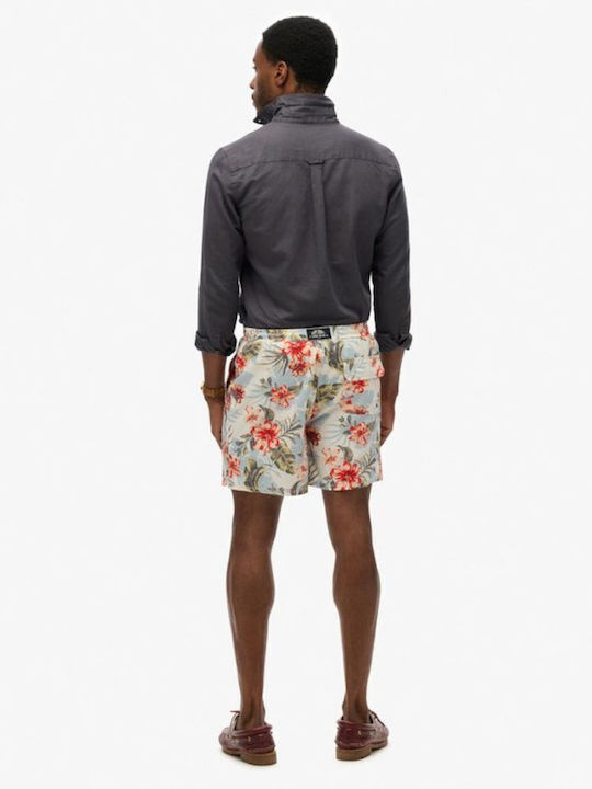Hawaiian Print 17-inch Men's Swimwear Shorts Aloha Shadow with Patterns