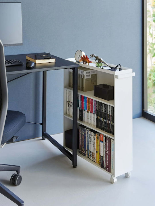 Yamazaki Τρόλεϊ Κουζίνας Ξύλινο 4 Θέσεων Λευκό 59x16.5x70cm