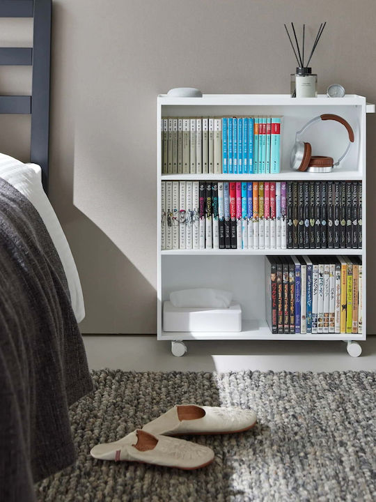 Yamazaki Τρόλεϊ Κουζίνας Ξύλινο 4 Θέσεων Λευκό 59x16.5x70cm