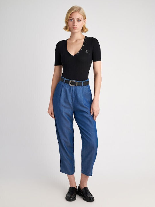 Staff Damen Baumwoll-Bodysuit Slim Fit 63-016.053 Schwarz 63-016.053