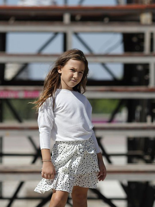 Kids' Skirt Polka Dot White