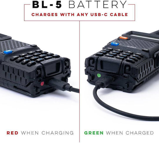 Original Baofeng Rechargeable Battery Direct Charging Type-C for Radios UV-5R UV-5RA UV-5RE 1800mAh TC-234