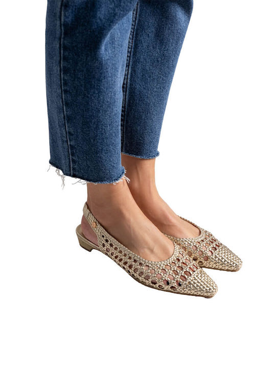 Pumps mit Riemchen Goldene