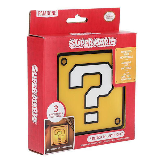 Paladone Παιδικό Διακοσμητικό Φωτιστικό Super Mario Question Κίτρινο 16εκ.