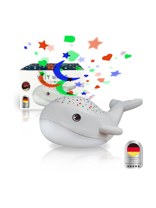 Mega Light Kinder Tischlampe Willy Whale Weiß 14,3x17x8,9cm
