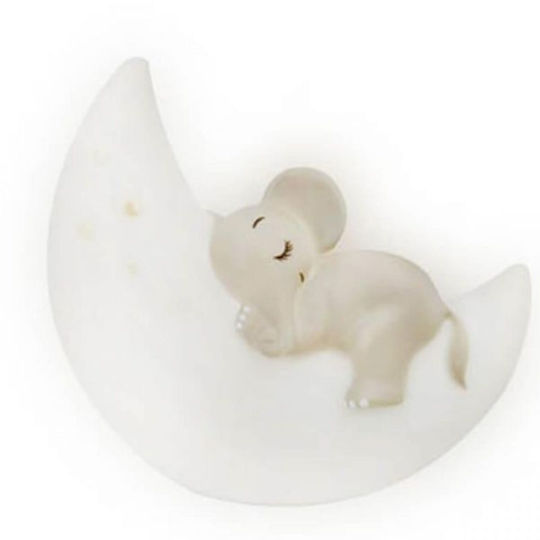 Luna Kinder Dekorative Lampe Weiß 15.5x13.5x6.8εκ. Elefant auf dem Mond