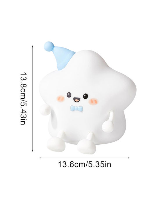 Kids Decorative Lamp with Stars Projection White 13.8x13.6x13.6cm