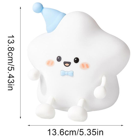 Kids Decorative Lamp with Stars Projection White 13.8x13.6x13.6cm