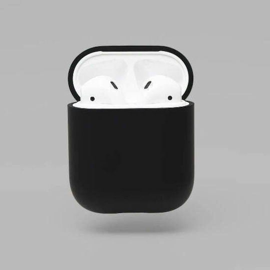 Case Case Silicone with Hook in Black color for Apple AirPods 1 / AirPods 2