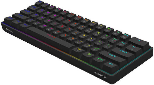 Savio Blackout X2 Gaming Mechanical Keyboard 60% with Outemu Brown switches and RGB lighting (English US)