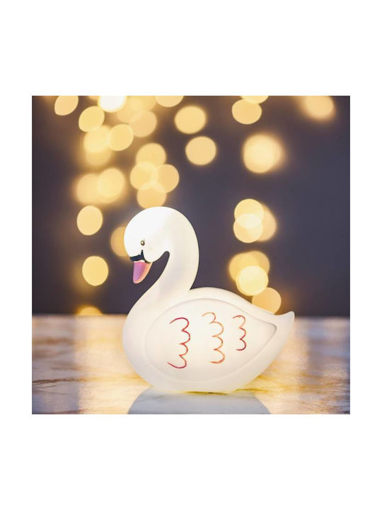 Sass & Belle Led Kids Decorative Lamp Freya Swan with Color Changes White 14x8.5x15εκ.