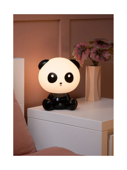 Lucide Lightning Led Παιδικό Διακοσμητικό Φωτιστικό Panda Μαύρο 21x18x26εκ.