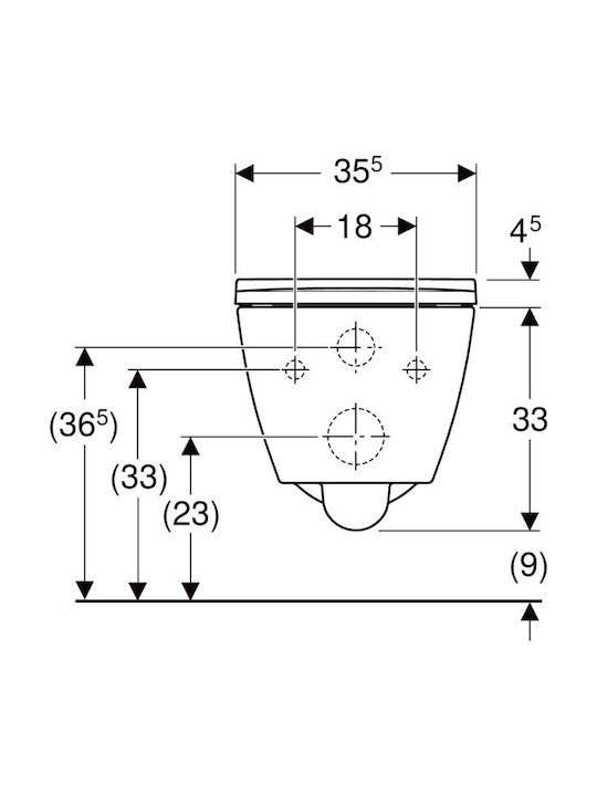 Geberit Smyle Square Λεκάνη Κρεμαστή με Κάλυμμα Soft Close Λευκή