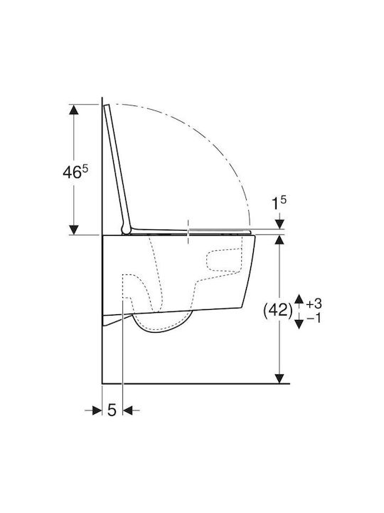 Geberit Λεκάνη Κρεμαστή με Κάλυμμα Soft Close Λευκή