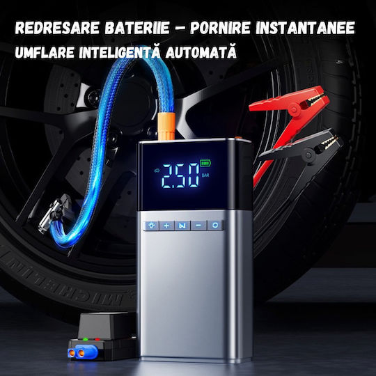 Starter Portabil Pentru Baterii Auto Și Motocicletă 12000mAh Cu Bancă De Alimentare USB Și Obiectiv 12V