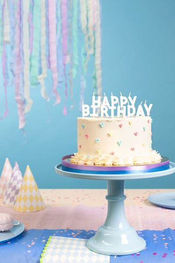 Λευκά Κεράκια Happy Birthday