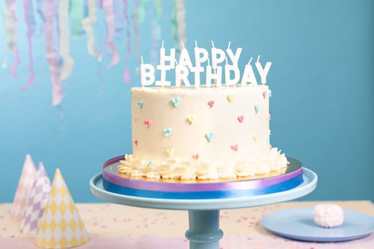 Λευκά Κεράκια Happy Birthday