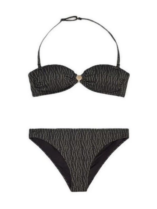 Bikini Set Strapless Top & Slip Bottom Black