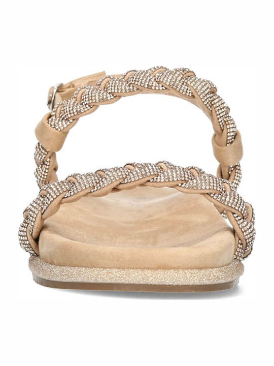 Flache Sandalen für Damen in Beige Farbe