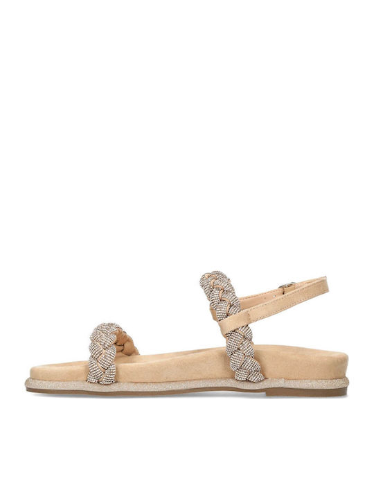 Flache Sandalen für Damen in Beige Farbe