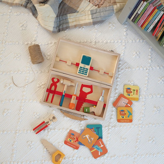 Djeco Spielzeug Zum Spielen Kinder-Tools Mit Hölzernen Werkzeugen Aus Holz Für 3+ Jahre