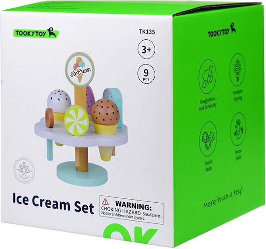 Tooky Toys Σετ Παγωτού από Ξύλο για 3+ Ετών 9τμχ