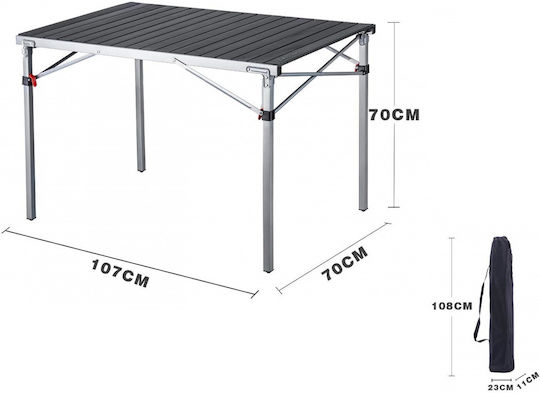 KingCamp Table Aluminum for Camping Foldable 100x70x70cm