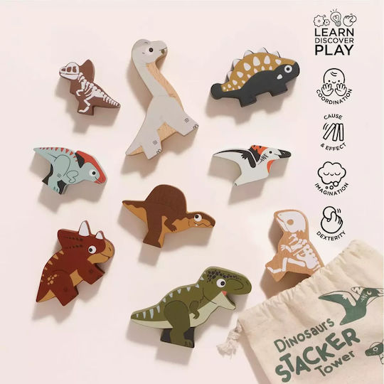 Le Toy Van Jucărie de Stivuire Dinozauri din Lemn pentru 18++ Luni