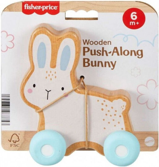 Fisher Price Jucărie de Tras Iepuraș din Lemn pentru 6++ Luni