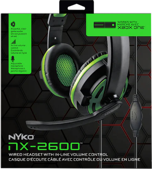 NYKO NX-2600 Over Ear Gaming Headset με σύνδεση 3.5mm Πράσινο for Nintendo Switch / PC / PS4 / PS5 / XBOX