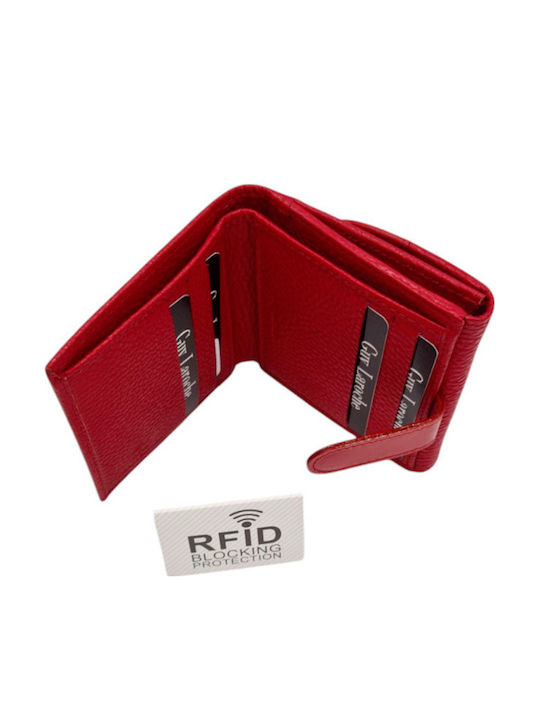 Small Leather Women's Wallet Classic with RFID Red