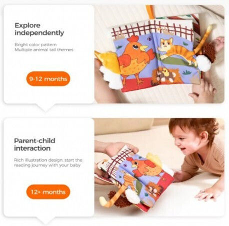 Lazarid Carte de Activități din Țesătură cu Sunete pentru 0++ Luni
