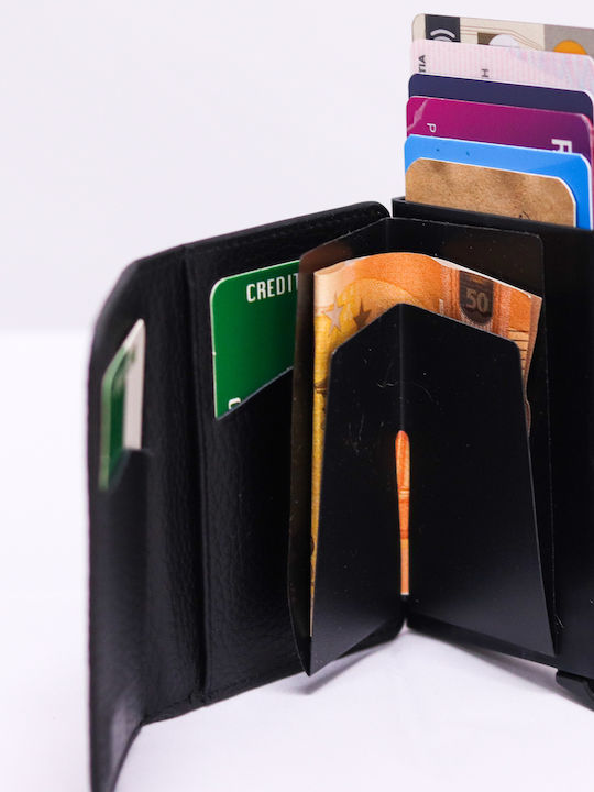 Ανδρικό Πορτοφόλι με RFID και Μηχανισμό Slide Μαύρο