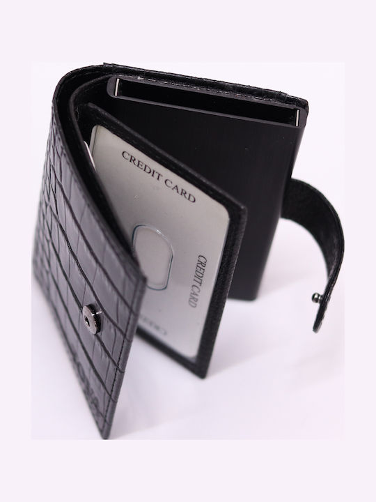 Ανδρικό Πορτοφόλι με RFID και Μηχανισμό Slide Μαύρο
