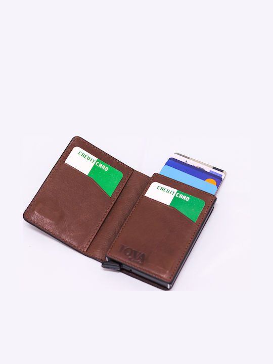 Ανδρικό Πορτοφόλι με RFID και Μηχανισμό Slide Καφέ