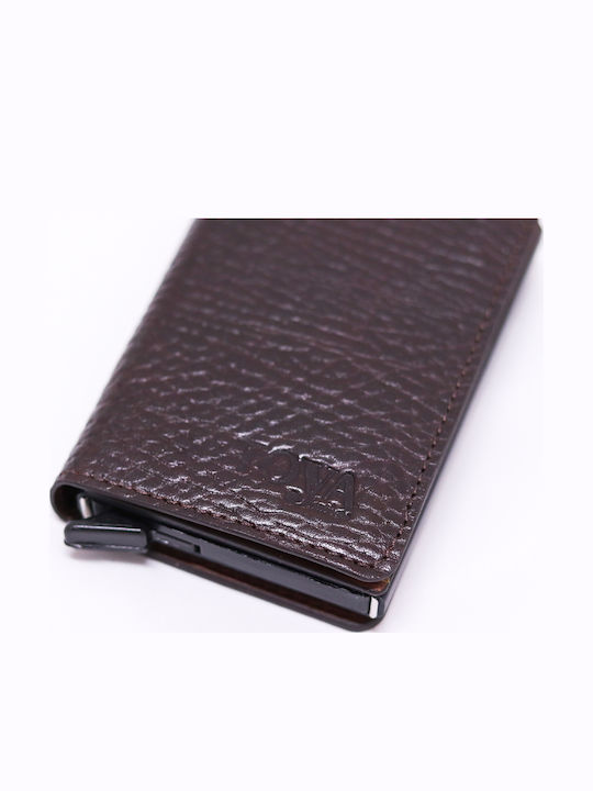 Men's Wallet Classic with RFID and Slide Mechanism Brown