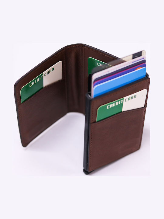 Men's Wallet Classic with RFID and Slide Mechanism Brown