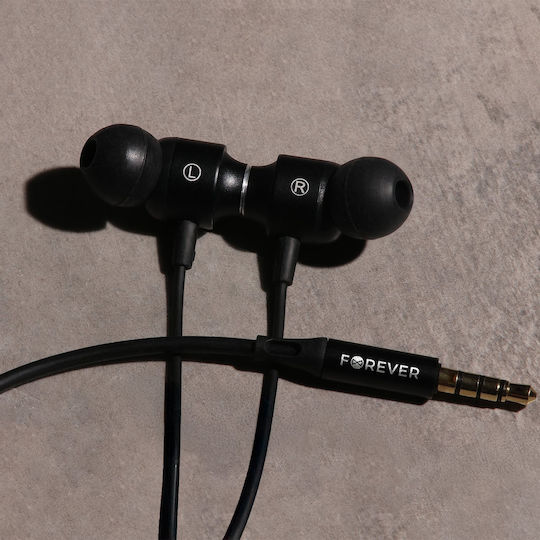 Forever Ep-01 In-ear Handsfree Ακουστικά με Βύσμα 3.5mm Μαύρο