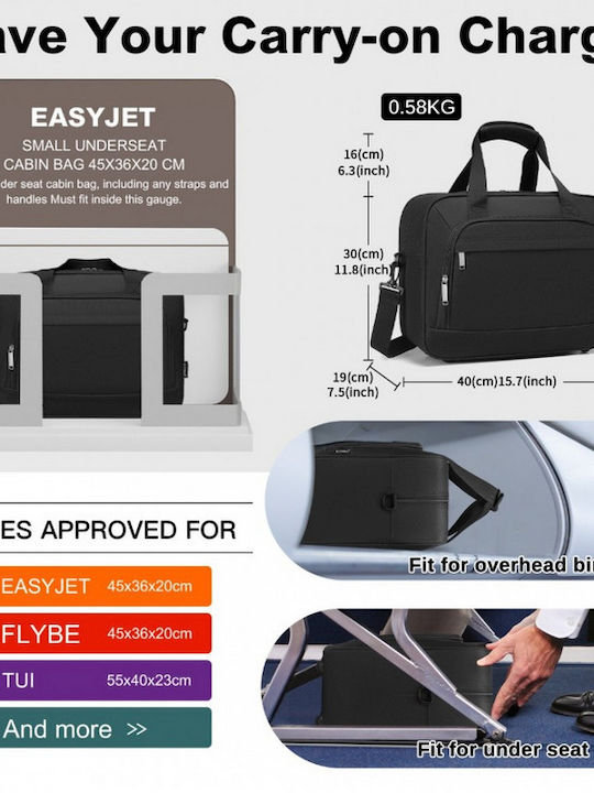 Miss Lulu Shoulder / Handheld Bag for Laptop Black TVK2456-BK