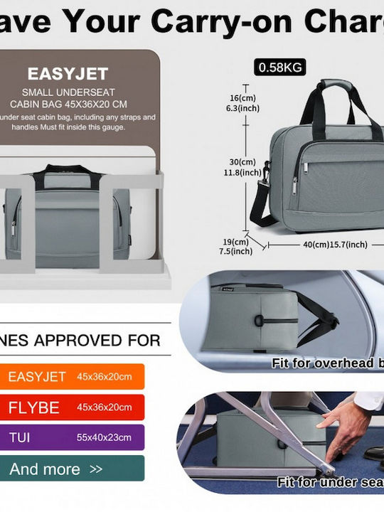 Miss Lulu Shoulder / Handheld Bag for Laptop Gray TVK2456-GY