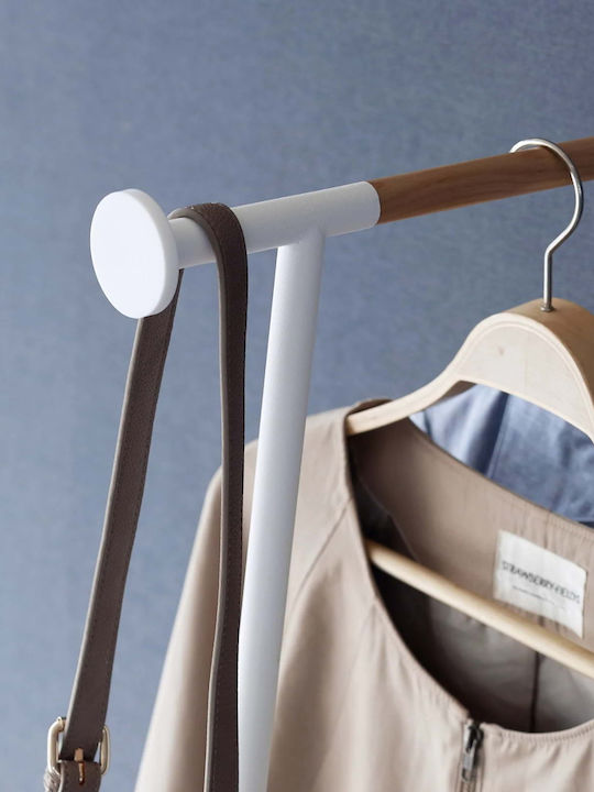 Yamazaki Wall Mounted Metallic Coat Rack White Tower 38.5x47x162cm