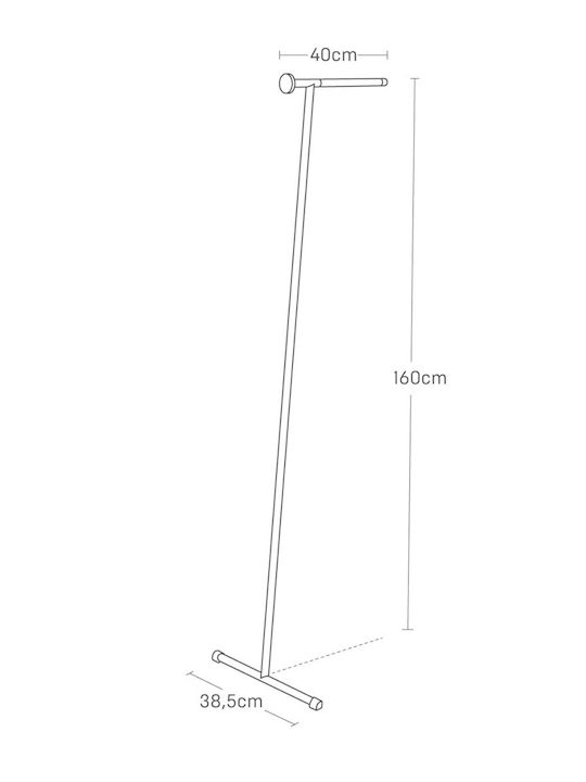 Yamazaki Tower Стенен Калъф за дрехи Метал Черен 38.5x47x162см