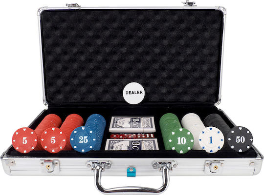 Set de Acțiune Unu 300 Fise de Poker Numerotate în Valiză 4 G
