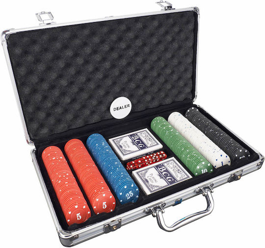 Set de Acțiune Unu 300 Fise de Poker Numerotate în Valiză 4 G