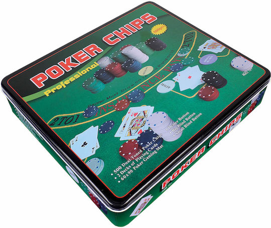 Action One Set 500 Numbered Poker Chips In Metallic Box 4 G