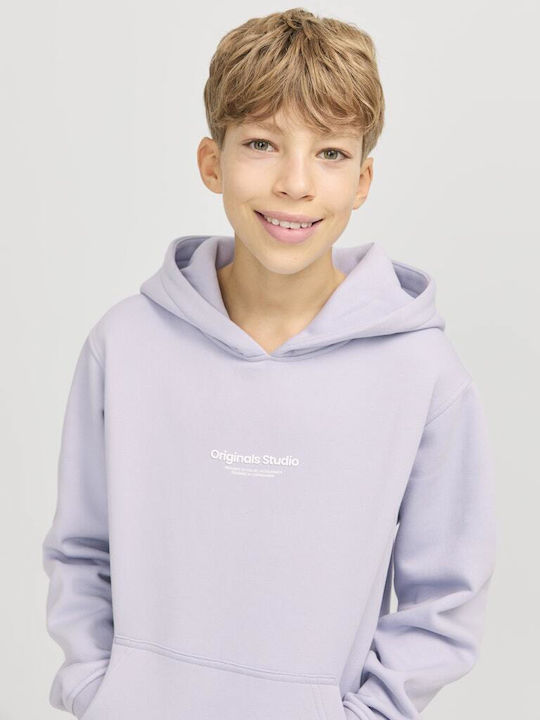 Kids Sweatshirt with Hood and Pockets Lilac