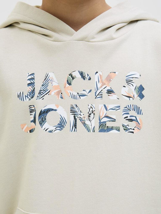 Kids Sweatshirt with Hood and Pockets Beige