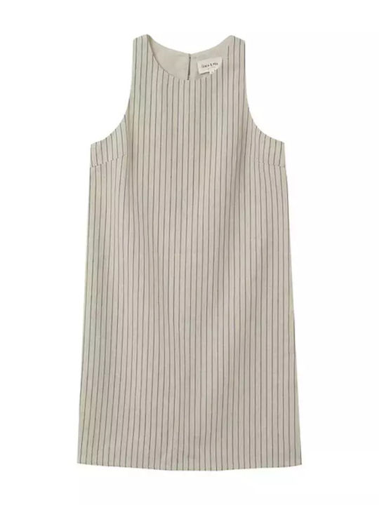 Summer Mini Shirt Dress Beige