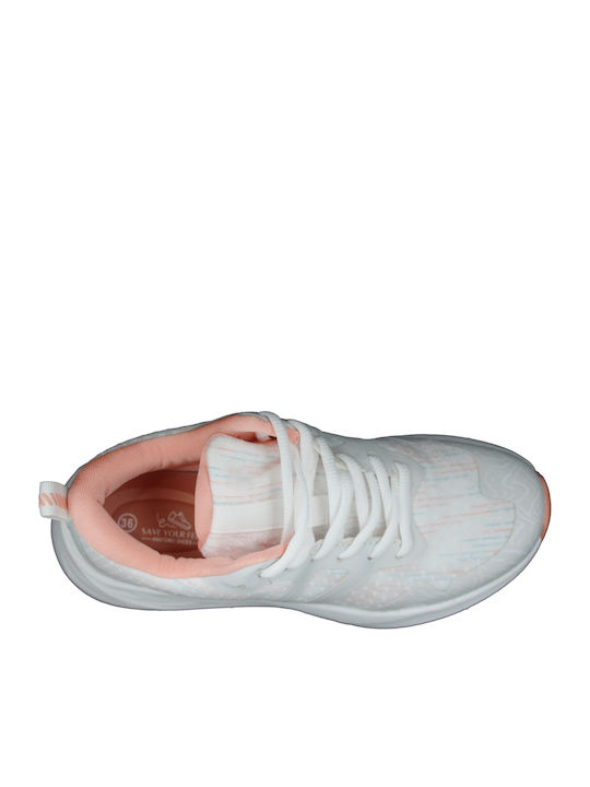 Γυναικεία Ανατομικά Sneakers Λευκό / Ροζ