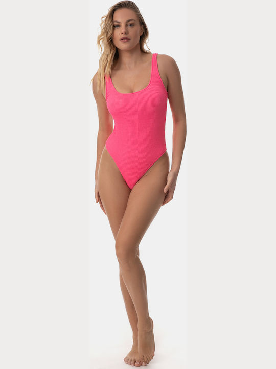 One Piece Swimsuit With Removable Padding Fuchsia